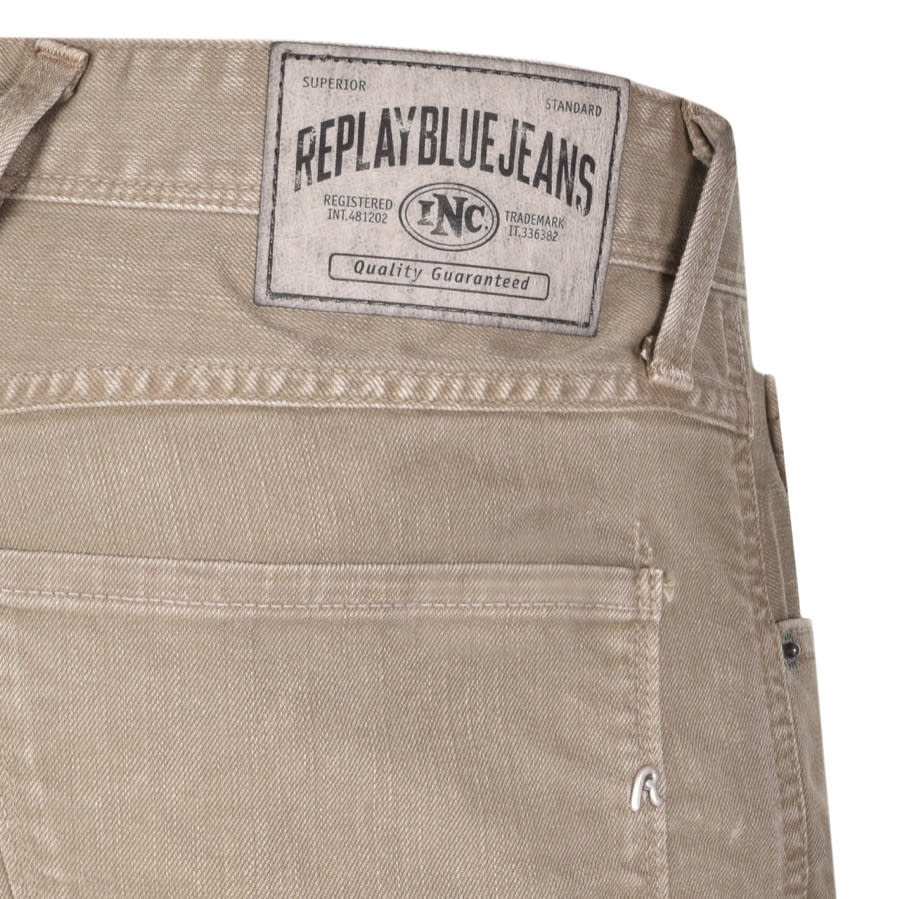 Alternative Image for ProductReplay Anbass Hyperflex Denim Shorts Brown3